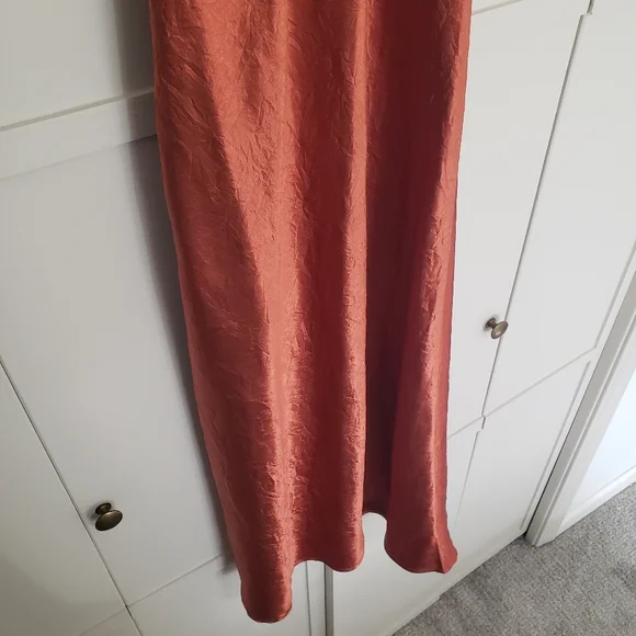 House of Harlow 1960 Copper Silky Midi/Maxi Slip Dress Small - Picture 5 of 13